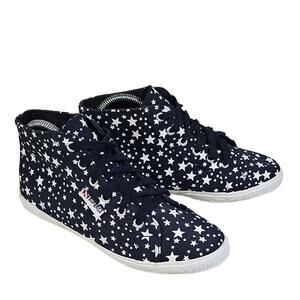 SuperGa Fantasia High Top Navy Blue White Star Print Sneakers Women Size 8
